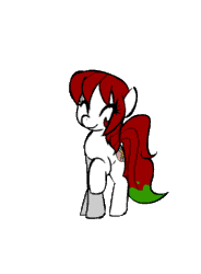Size: 382x520 | Tagged: safe, artist:jessy, imported from derpibooru, oc, oc only, oc:palette swap, earth pony, pony, tumblr:ask palette swap, animated, eyes closed, frame by frame, gif, happy dance, loop, simple background, smiling, transparent background