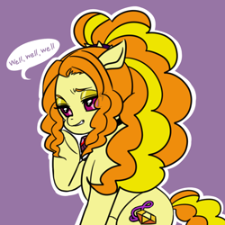 Size: 1000x1000 | Tagged: safe, artist:raika0306, imported from derpibooru, adagio dazzle, earth pony, pony, female, mare, solo, speech bubble