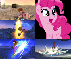 Size: 1000x837 | Tagged: safe, artist:alphamonouryuuken, imported from derpibooru, pinkie pie, earth pony, pony, my little pony: the movie, female, mare, mii, mii brawler, mii fighters, simple background, smiling, solo, super smash bros., super smash bros. 4, super smash bros. ultimate