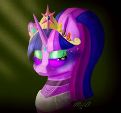 Size: 1397x1300 | Tagged: safe, artist:mcmeg29, imported from derpibooru, twilight sparkle, alicorn, pony, armor, collar, corrupted, corrupted twilight sparkle, evil, female, jewelry, lidded eyes, mare, necklace, solo, twilight sparkle (alicorn), tyrant sparkle