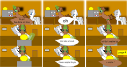 Size: 2681x1417 | Tagged: safe, artist:closingrain, artist:mellowbomb, imported from derpibooru, oc, oc only, oc:doctor dextor wise, oc:winter mint, pony, comic:calamity fateful, 1000 hours in ms paint, comic, dialogue