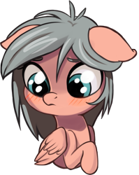 Size: 1049x1317 | Tagged: safe, artist:taneysha, imported from derpibooru, oc, oc only, oc:gearsy septima, pegasus, pony, bust, female, filly, mare, simple background, smol, solo, sticker, transparent background