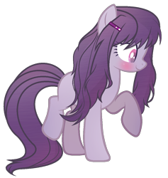 Size: 952x1004 | Tagged: safe, artist:xmelodyskyx, imported from derpibooru, earth pony, pony, doki doki literature club, female, mare, ponified, simple background, solo, transparent background, yuri (ddlc)