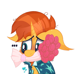 Size: 982x942 | Tagged: safe, artist:dragonpone, derpibooru exclusive, imported from derpibooru, sunburst, pony, unicorn, ..., blushing, bouquet, chest fluff, cute, ear fluff, embarrassed, floppy ears, flower, heart, heart eyes, in love, male, mouth hold, nervous, shaking, simple background, solo, stallion, sunbetes, sunburst's cloak, sunburst's robe, transparent background, wingding eyes