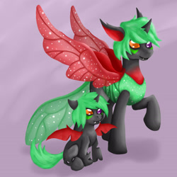 Size: 3150x3150 | Tagged: safe, artist:szirka, imported from derpibooru, oc, oc only, changedling, changeling, duality, heterochromia, simple background, solo