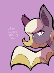 Size: 2194x3000 | Tagged: safe, artist:problemautumn, imported from derpibooru, oc, bat pony, swearing, vulgar