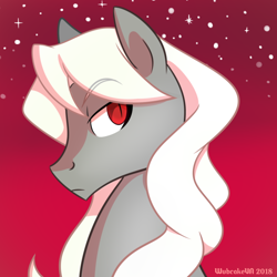 Size: 800x800 | Tagged: safe, artist:wubcakeva, imported from derpibooru, oc, oc only, oc:dracula, pony, vampire, vampony, bust, dracula, male, ponified, portrait, red eyes, red sky, solo