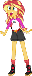 Size: 254x600 | Tagged: safe, edit, imported from derpibooru, sunset shimmer, comic:a new change, equestria girls, legend of everfree, boots, camp everfree outfits, female, pregnant, pregnant edit, shoes, simple background, solo, teen pregnancy, transparent background