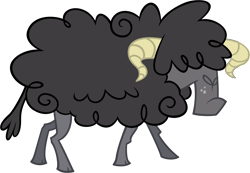 Size: 4324x3000 | Tagged: safe, artist:timeimpact, imported from derpibooru, sheep, dragon quest, .psd available, black sheep, cloven hooves, hair over eyes, male, ram, resource, simple background, solo, transparent background, vector