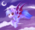 Size: 1575x1401 | Tagged: safe, artist:scarlet-spectrum, imported from derpibooru, oc, oc only, bat pony, pony, bat pony oc, cloud, crescent moon, flying, moon, solo, transparent moon