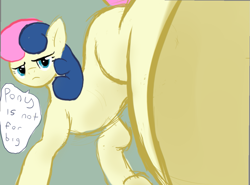 Size: 917x677 | Tagged: safe, imported from derpibooru, bon bon, sweetie drops, earth pony, pony, big bon, female, fetish, giant pony, hoof fetish, looking at you, looking back, macro, mare, missing cutie mark, solo, speech bubble, underhoof