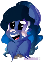 Size: 1921x2721 | Tagged: safe, artist:donutnerd, imported from derpibooru, oc, oc only, pony, blue, blushing, female, gradient, happy, hooves, mare, markings, simple background, smiling, solo, transparent background, unshorn fetlocks, white markings