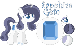 Size: 668x413 | Tagged: safe, artist:marielle5breda, imported from derpibooru, oc, oc only, oc:sapphire gem, pony, unicorn, female, mare, offspring, parent:fancypants, parent:rarity, parents:raripants, reference sheet, simple background, solo, transparent background