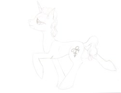 Size: 1036x800 | Tagged: safe, artist:spark, imported from derpibooru, oc, oc only, pony, unicorn, commission, lineart, male, sketch, solo, stallion