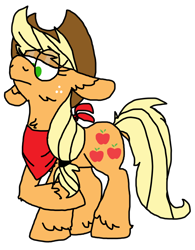 Size: 1656x2120 | Tagged: safe, artist:latiapainting, imported from derpibooru, applejack, earth pony, pony, bandana, female, floppy ears, green eyes, hat, mare, simple background, solo, transparent background, unshorn fetlocks