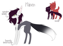 Size: 1500x1091 | Tagged: safe, artist:hyshyy, imported from derpibooru, oc, oc only, oc:månen, earth pony, fox, fox pony, hybrid, original species, pony, female, mare, reference sheet, simple background, solo, transparent background