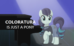 Size: 758x474 | Tagged: safe, edit, edited screencap, imported from derpibooru, screencap, coloratura, pony, the mane attraction, captain obvious, female, no shit sherlock, pun, solo, song reference, the magic inside, truth