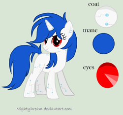 Size: 1752x1632 | Tagged: safe, artist:dreamy990, artist:nightydream, imported from derpibooru, oc, oc only, oc:cyber-pony, pony, robot, robot pony, unicorn, female, mare, reference sheet, solo