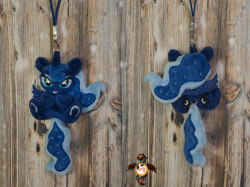 Size: 1334x1000 | Tagged: safe, artist:essorille, imported from derpibooru, princess luna, pony, chibi, craft, irl, keychain, photo, plushie, solo