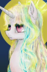 Size: 2600x4000 | Tagged: safe, artist:plotcore, imported from derpibooru, princess celestia, pony, bust, female, portrait, solo