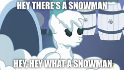 Size: 1920x1080 | Tagged: safe, edit, imported from derpibooru, screencap, rainbow dash, pony, tanks for the memories, female, genesis, image macro, lyrics, meme, snow, snowbound (song), snowman, solo, song reference, text, youtube link