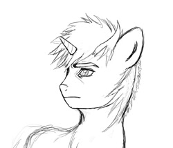 Size: 984x843 | Tagged: safe, artist:iron7hub, artist:thecrispymaker, imported from derpibooru, oc, oc:nemo, angry, anime, design, digital drawing, drawing, serious, sketch, wip