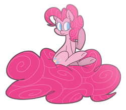 Size: 3400x2973 | Tagged: safe, artist:miss-zi-zi, imported from derpibooru, pinkie pie, earth pony, pony, female, fluffy, impossibly large tail, mare, maximum overfloof, simple background, solo, transparent background