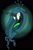 Size: 540x810 | Tagged: safe, artist:miss-zi-zi, imported from derpibooru, queen chrysalis, changeling, changeling queen, bust, crown, female, green tongue, jewelry, portrait, regalia, solo, tongue out