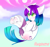 Size: 1962x1858 | Tagged: safe, artist:kei kun, artist:opossum_imoto, imported from derpibooru, oc, oc only, oc:grumpypaws, pony, unicorn, adorkable, aesthetics, blushing, blushing profusely, butt, butt blush, cute, dock, dork, female, moon, plot, ribbon, solo, tongue out, underhoof