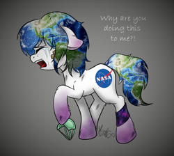 Size: 854x766 | Tagged: safe, artist:mimicproductions, imported from derpibooru, oc, oc only, oc:earth-chan, earth pony, pony, crying, female, mare, meme, nasa, ponified, solo, tears of pain