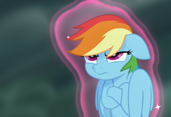 Size: 980x670 | Tagged: safe, imported from derpibooru, screencap, rainbow dash, pony, my little pony: the movie, annoyed, cropped, crossed hooves, cute, female, floppy ears, grumpy, madorable, magic, pouting, solo, telekinesis