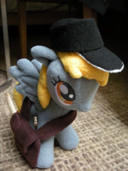 Size: 2448x3264 | Tagged: safe, artist:p0w3rporco, imported from derpibooru, derpy hooves, pony, bag, cap, hat, high res, irl, mailbag, mailmare, photo, plushie, solo