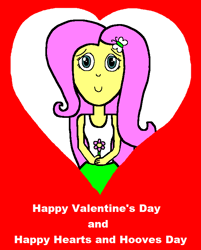 Size: 616x768 | Tagged: safe, artist:samueljcollins1990, imported from derpibooru, fluttershy, equestria girls, flower, heart, hearts and hooves day, holiday, valentine's day