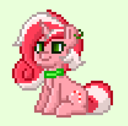 Size: 833x821 | Tagged: safe, artist:rev-vii, imported from derpibooru, oc, oc only, oc:peppy revvy, pony, green background, pixel art, simple background, solo