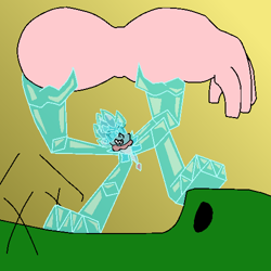 Size: 500x500 | Tagged: safe, artist:ask-wisp-the-diamond-dog, artist:wisp the diamond dog, imported from derpibooru, oc, oc:cindy, dragon, baby, baby dragon, ice armor cindy, ice dragon, trogdor