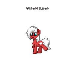 Size: 400x400 | Tagged: safe, imported from derpibooru, oc, oc only, oc:velvet love, pony, pony town, animated, blue eyes, cute, female, gif, mare, original character do not steal, red, simple background, transparent background