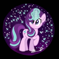 Size: 591x591 | Tagged: safe, artist:allisonpopick, artist:robots-art, imported from derpibooru, starlight glimmer, pony, unicorn, cute, female, glimmerbetes, glowing horn, icon, solo