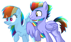 Size: 1024x612 | Tagged: safe, artist:sapphireartemis, imported from derpibooru, bow hothoof, rainbow dash, pony, beard, facial hair, simple background, transparent background, white outline