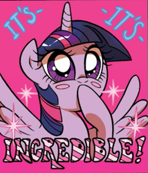 Size: 465x543 | Tagged: safe, artist:brendahickey, idw, imported from derpibooru, twilight sparkle, alicorn, pony, cropped, cute, female, reaction image, solo, twiabetes, twilight sparkle (alicorn)