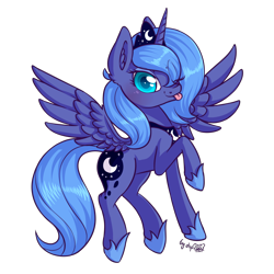 Size: 2112x2112 | Tagged: safe, artist:dsp2003, imported from derpibooru, princess luna, alicorn, pony, :p, cute, female, flying, lunabetes, mare, s1 luna, silly, simple background, solo, spread wings, tongue out, transparent background, wings