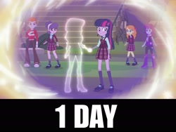 Size: 2730x2048 | Tagged: safe, imported from derpibooru, screencap, heath burns, mystery mint, orange sherbette, sci-twi, sunset shimmer, suri polomare, twilight sparkle, equestria girls, equestria girls series, forgotten friendship, friendship games, countdown, disappear, female, missing, vanish