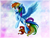 Size: 2400x1800 | Tagged: dead source, safe, artist:vird-gi, imported from derpibooru, rainbow dash, pegasus, pony, blushing, female, flying, looking at you, mare, solo, wings