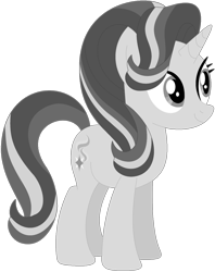 Size: 1024x1292 | Tagged: safe, artist:ra1nb0wk1tty, imported from derpibooru, starlight glimmer, pony, unicorn, female, mare, monochrome, simple background, smiling, solo, transparent background