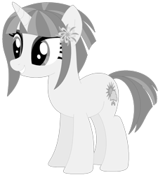 Size: 1024x1137 | Tagged: safe, artist:ra1nb0wk1tty, imported from derpibooru, sunny flare, pony, female, monochrome, ponified, simple background, solo, transparent background