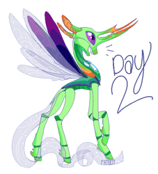 Size: 500x550 | Tagged: safe, artist:creeate97, imported from derpibooru, thorax, changedling, changeling, changeling king, king thorax, male, pixel art, raised hoof, redesign, signature, simple background, solo, white background