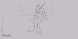 Size: 6400x3200 | Tagged: safe, artist:darksly, imported from derpibooru, fluttershy, alicorn, alicornified, female, fluttercorn, mare, princess, race swap, sketch