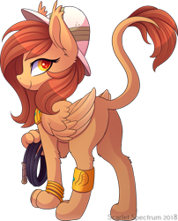 Size: 1127x1398 | Tagged: safe, artist:scarlet-spectrum, imported from derpibooru, oc, oc only, oc:cleo, sphinx, butt, commission, female, hat, lasso, looking back, plot, rope, simple background, smiling, solo, sphinx oc, transparent background