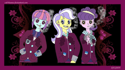 Size: 1600x900 | Tagged: safe, imported from derpibooru, sunny flare, suri polomare, upper crust, equestria girls, cancer (disease), cigarette, cigarette smoke, clothes, crystal prep academy, crystal prep academy uniform, female, lung cancer, lung disease, lungs, school uniform, smoke, smoking