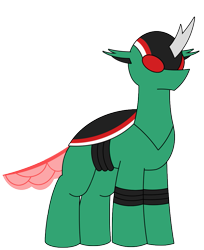 Size: 775x950 | Tagged: safe, artist:combatkaiser, imported from derpibooru, changedling, changeling, battle hopper, changedlingified, changelingified, crossover, kamen rider, kamen rider black, simple background, species swap, transparent background