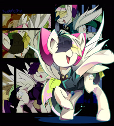 Size: 1600x1777 | Tagged: safe, artist:tyuubatu, imported from derpibooru, songbird serenade, pegasus, pony, my little pony: the movie, bow, clothes, female, hair bow, mare, smiling, solo